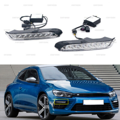 Pair For 2010-2014 VW Scirocco R White Yellow LED Daytime Running Light