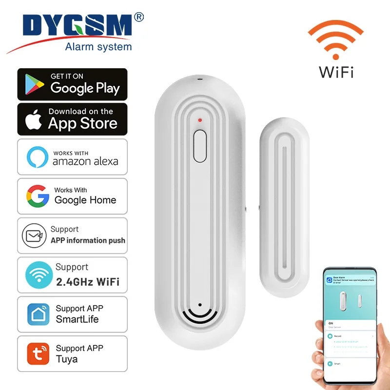 Tuya Smart WiFi Door Window Alarm Sensor Smart Home Open Closed Detectors Wifi H