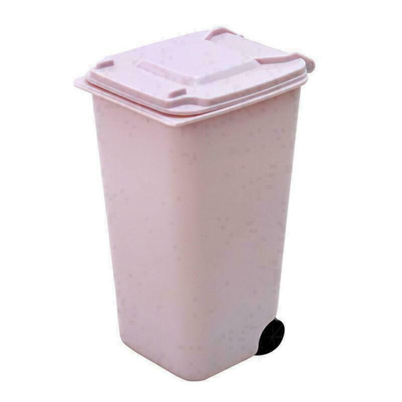 1pc New Small Mini Trash Can Storage Bin Desktop Organizer Pen Pencil Holder y