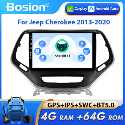 For Jeep Cherokee 2013-2020 Head Unit Car Radio Android 14 GPS Carplay DSP 64GB
