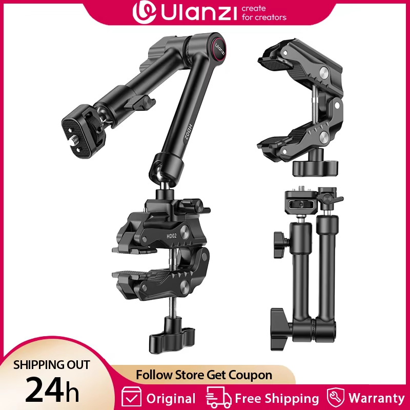 10 inch Magic Arm Kit HD02 with Super Clamp 1/4" Screw Cold Shoe 360° Adjustable