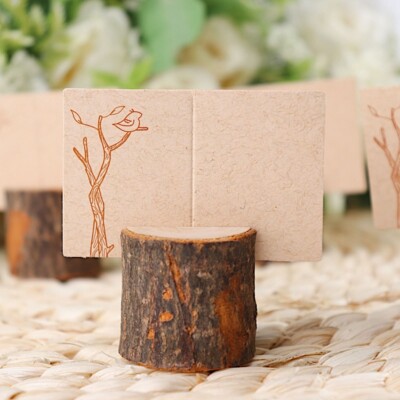 Natural Wooden PLACE CARDS HOLDERS Party Wedding Reception Dinner Decorations