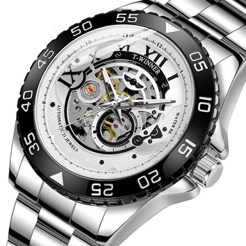 Winner Mechanical Watch Automatic Skeleton Men Watches Top Brand Luxury Bracelet