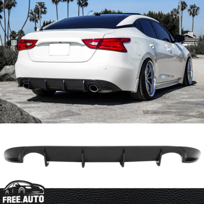 Fits 16-18 Nissan Maxima Sedan 4DR Rear Bumper Diffuser Unpainted Black PU