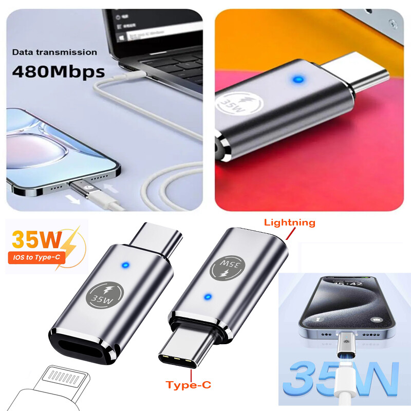 35W USB-C Male to Lightn_ing Female Adapter For iPhone 15 Pr