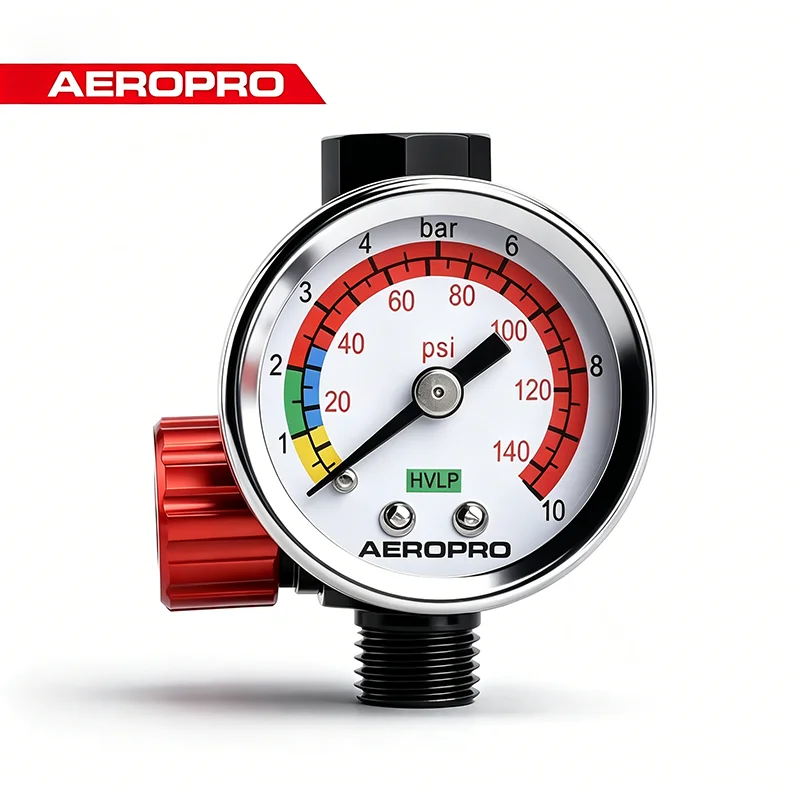 Air Compressor Regulator Spray Gun Air Pressure Controlle With Pressure Gauge 1/