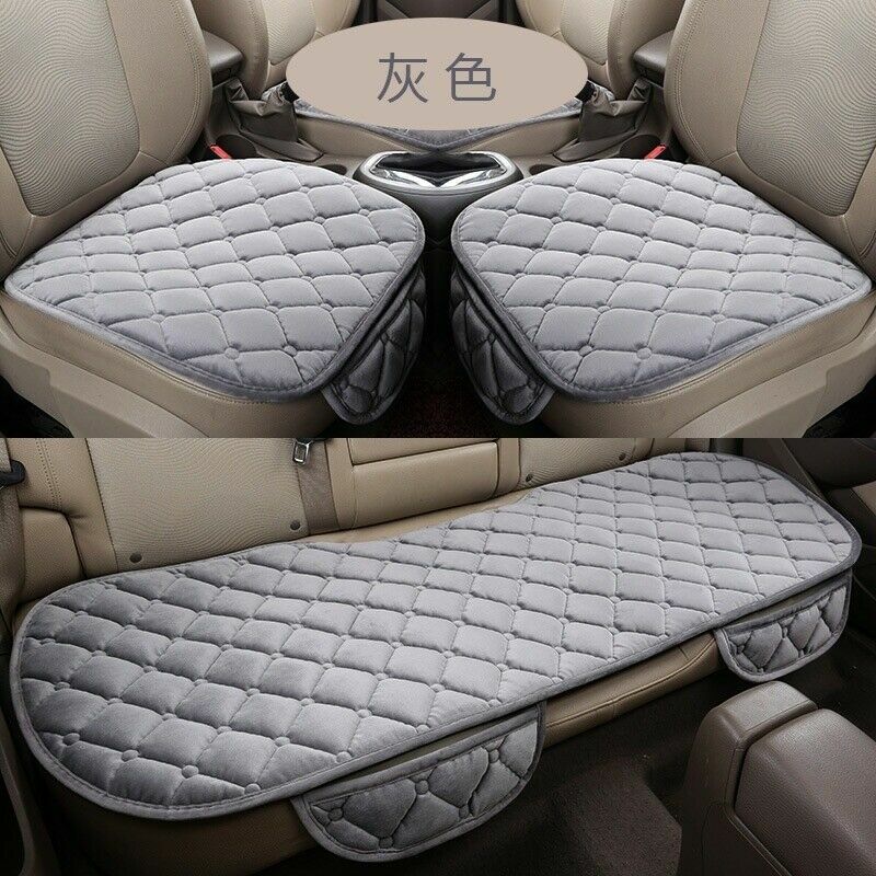 Front or Rear Car Seat Cover Soft Velvet Plush Pad Rhombus Mats Chair Cushion