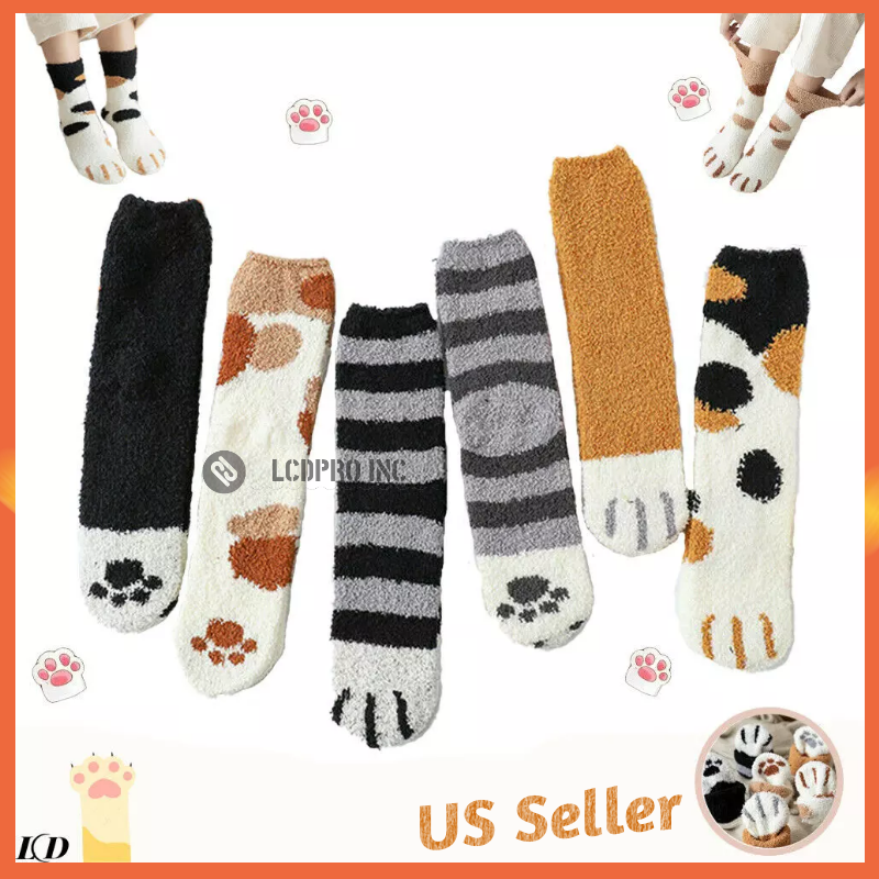 S Cartoon Cat-claw Winter Floor Warm Soft Comfort Sock Us