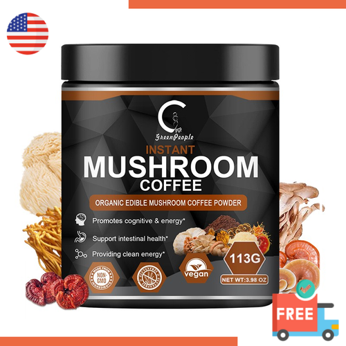Organic Mushroom Coffee Powder Support Brain Health Promotes Cognitive & Energy