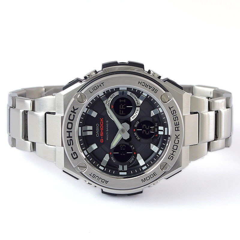 Pre-owned Casio G-shock G-steel Gst-w110d-1ajf Tough Solar Watch Gst-w110d-1a Men's