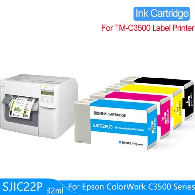 2 Lot Compatible with SJIC22P TM-C3500 Ink Cartridge for Epson Colorworks C3500