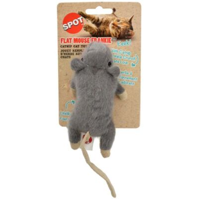 Cat, Spot Flat Mouse Frankie Catnip Toy - Assorted Colors (1 Count (5.5