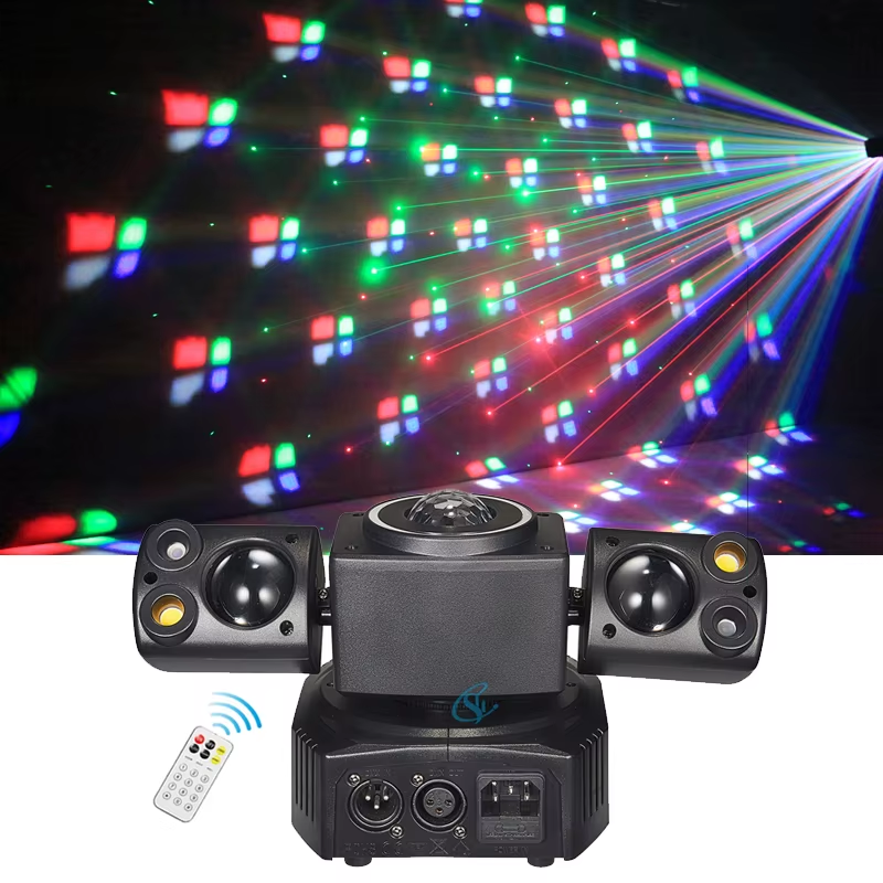 LED 60W Two-armed Stage Light RGBW 4IN1 Full Color Beam Rotating Moving Head Lig