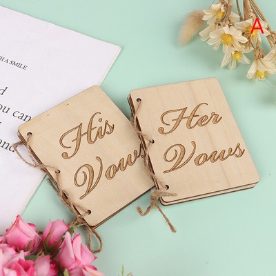 2PCS Wedding Vow Books Wedding Vow Notebook Creative Sturdy Kraft Paper Hand WY4