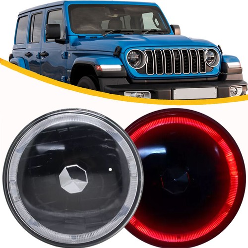 2 ПРЕДМЕТА, 7-дюймовые круглые красные светодиодные фары Halo для Jeep Wrangler JK LJ TJ CJ