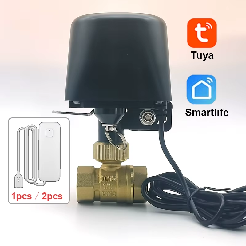 Tuya Smart Water Vavle WiFi Water Stop Check Valve Water Leak Sensor shut off Re