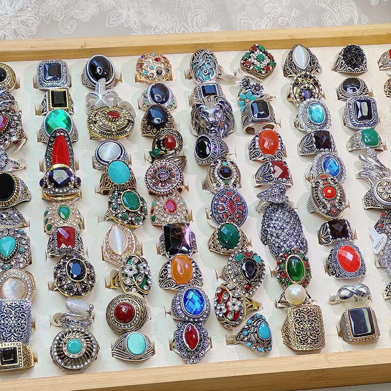 50pcs Lot Wholesale Vintage Crystal Stone Mix Style Metal