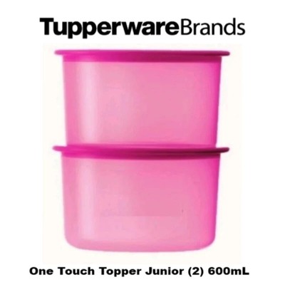 Tupperware One Touch Topper Canister Junior Set 2pcs 600ml-Airtight, BPA-Free