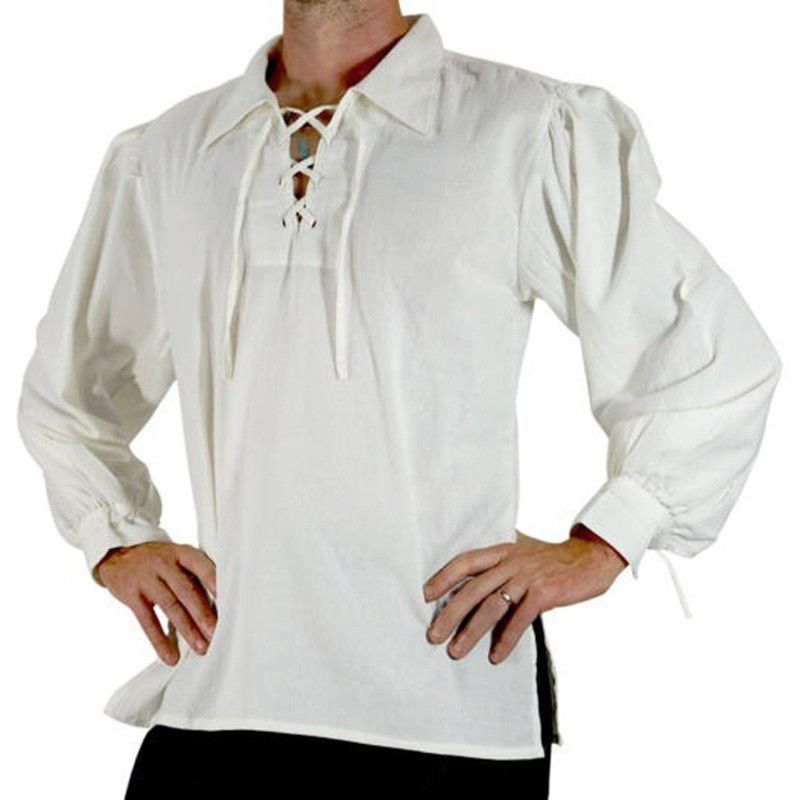 homme médiéval Chemise de pirate haut costume déguisement halloween gothique
