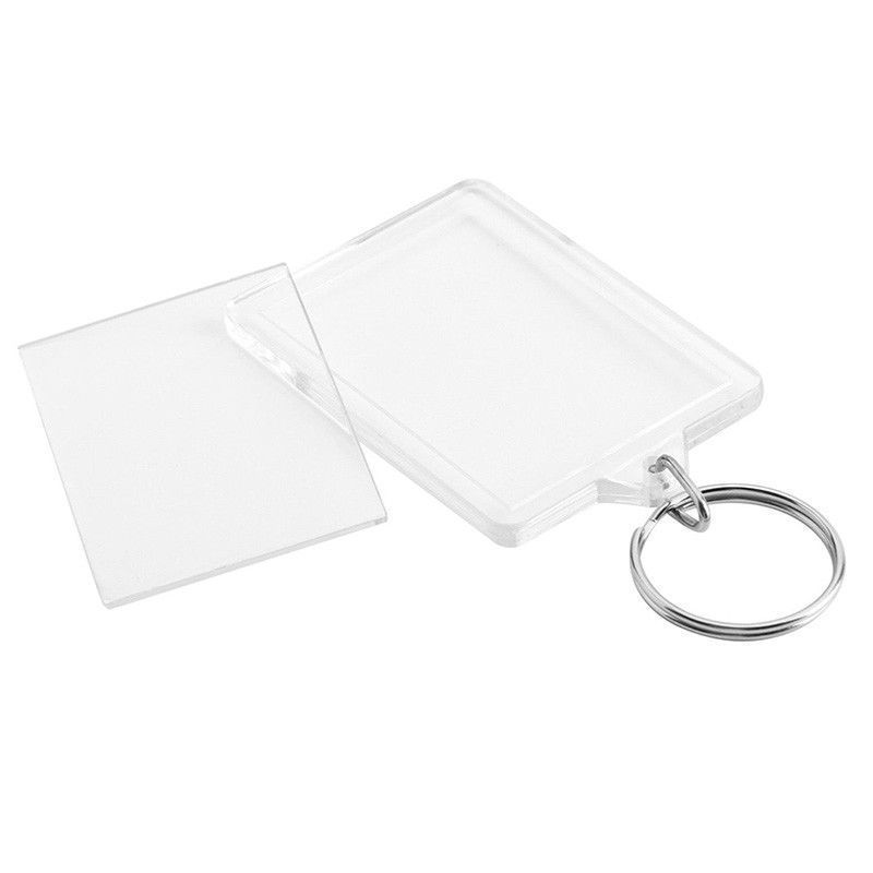 50x35mm blank clear acrylic photo key ring passport size keyring Key