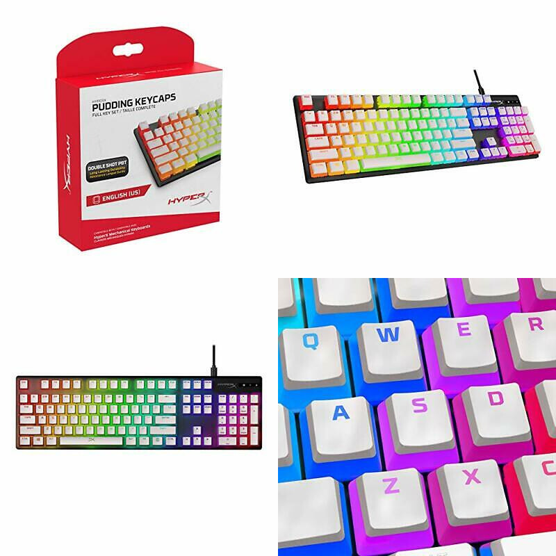 HyperX Pudding Keycaps Double Shot PBT Keycap Set with Translucent