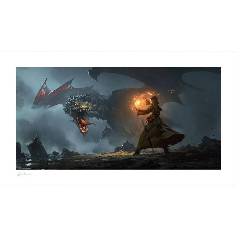 Greg Rutkowski Impression Art Print Dragon'S Cave
