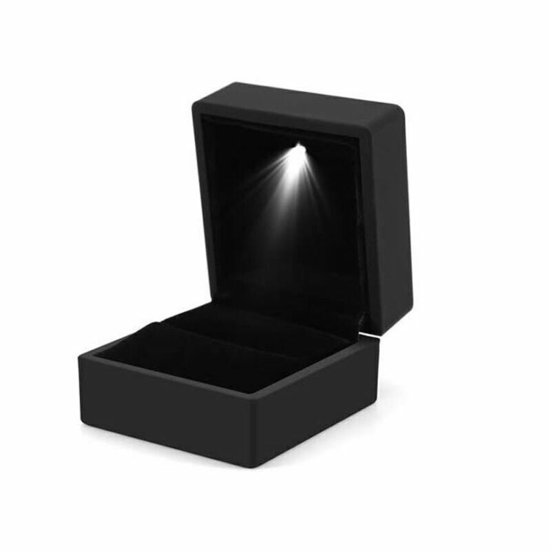 LED Ring Box Jewelry Case Engagement Wedding For Women Gifts Box USA