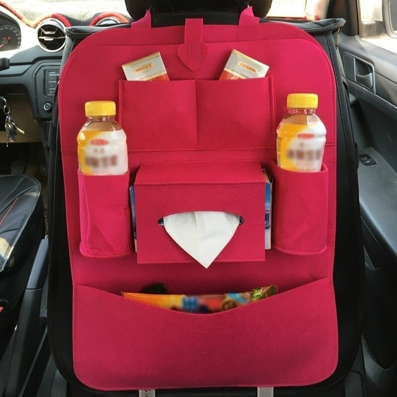 Auto Car Seat Back Storage Bags Multi-Pocket Organizer Holder Felt Box Case Home