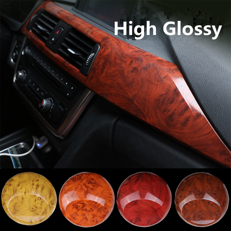 Details About Diy Film Wrap 1m High Glossy Wood Grain Vinyl Sticker Decal Roll Car Interior