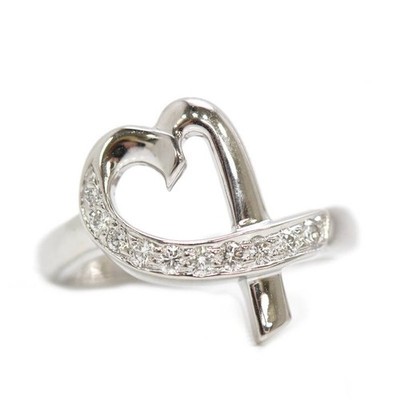 Tiffany & Co. Paloma Picasso Loving Heart Ring Diamond White Gold (K18WG) Size10