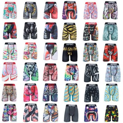 36pack Quick Dry Men Underwear Boxers Briefs PSD Shorts Pants 3D Print S-XXL