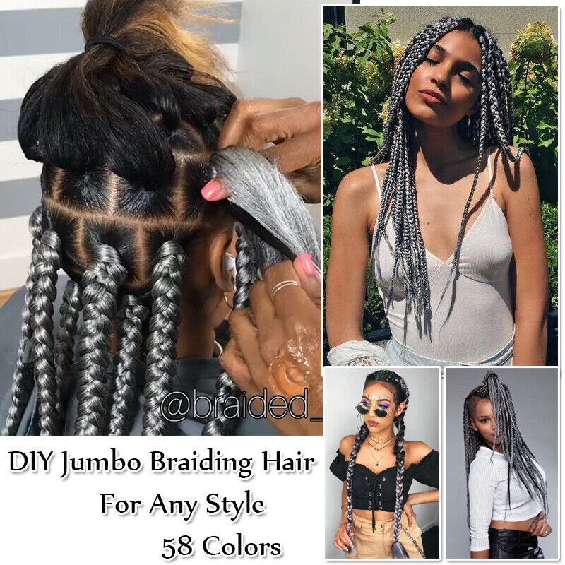 5 Packs Jumbo Hair Extensions Kanekalon Braiding Hair Box Twist Braids For Human Ebay