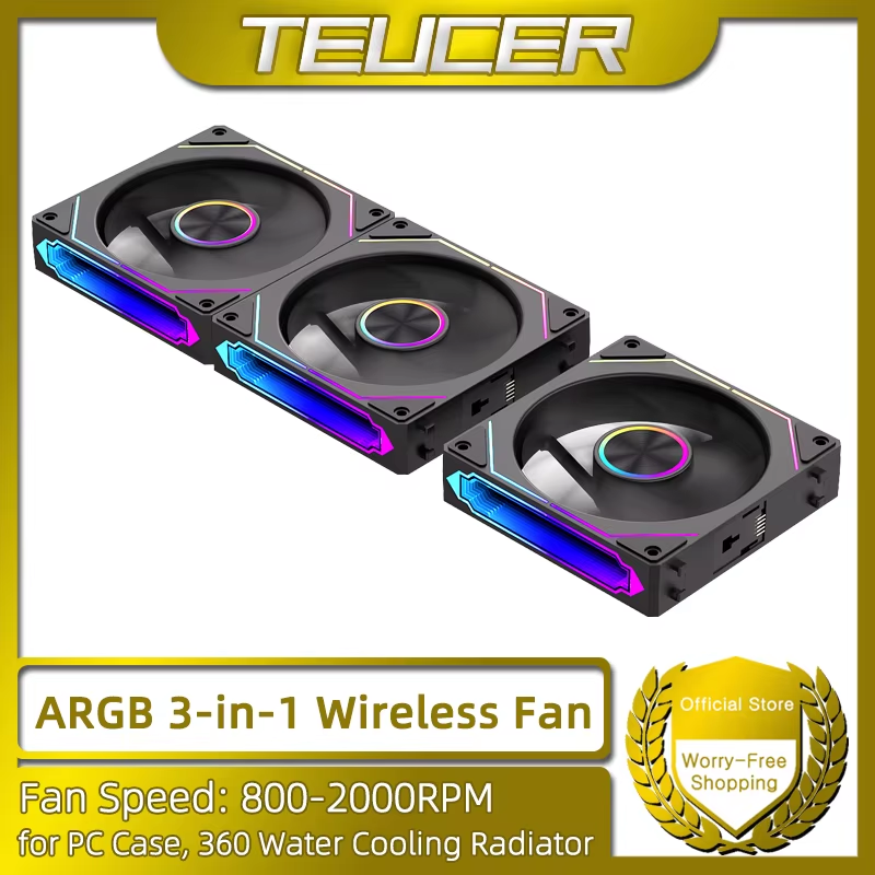 DL-2 ARGB PC Fan 3-in-1 Case Fan Compatible with 240 360 Water Cooling Radiator