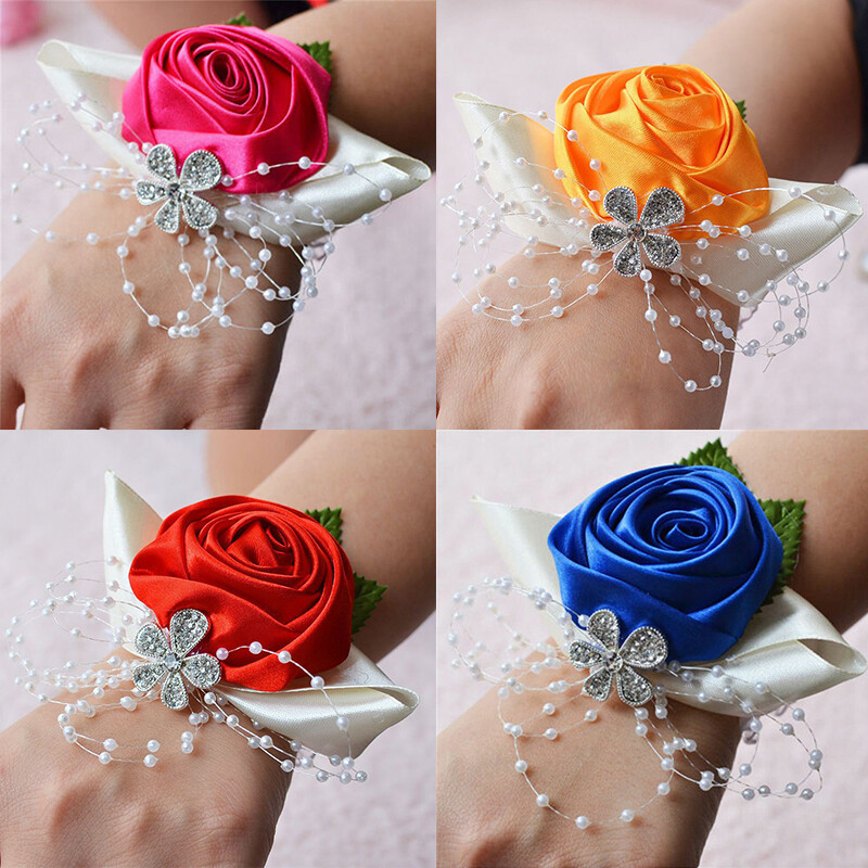 Vpang Artificial Flower Wrist Corsage Wristband...