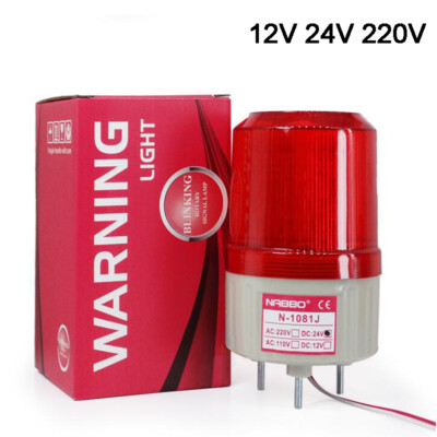 12V 24 220V Red LED Strobe Rotating Signal Warning Light Safety Alarm Tower Lamp