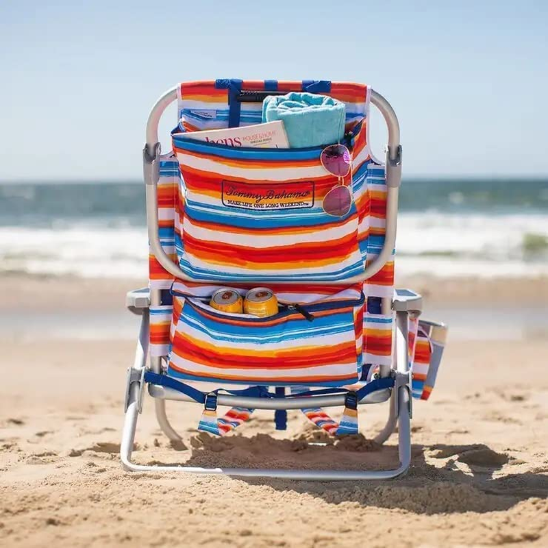 Backpack Beach Chair,Aluminum, (Sailfish and Palms)