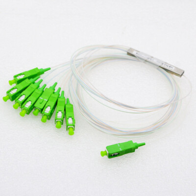 SC APC Single Mode1x8 0.9mm Mini Steel Tube Plc Splitter Fiber Optical Splitter
