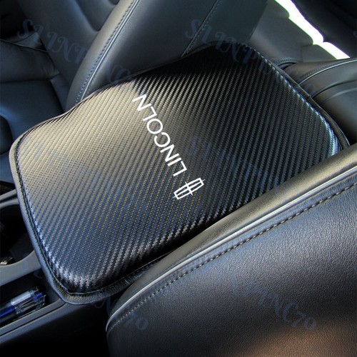 LINCOLN Carbon Fiber Car Center Console Armrest Cushion Mat Pad Cover UNIVERSAL