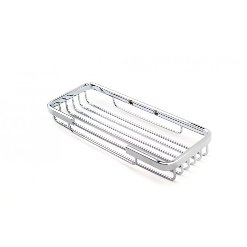 Bagno Rettangolare Metallo Cromato Mensola Doccia Porta Sapone Oggetti dfh