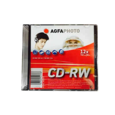10 Stück AgfaPhoto CD-RW Rohlinge 700 MB 80 Minuten max. 12x Speed im Slimcase