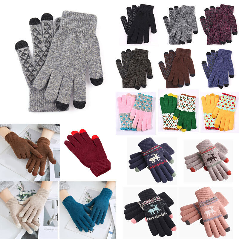 Thermal Windproof Knitted Winter Gloves Touch Screen Warm Mittens For Men Women.