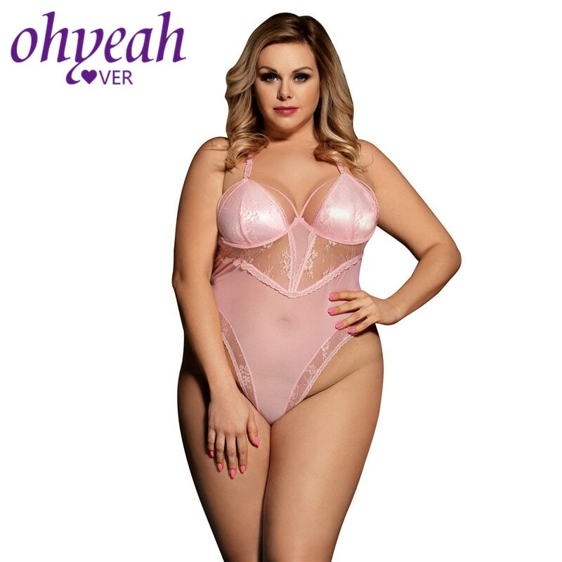 Ohyeahlover Sexy Woman Bodysuit Bodies Femme Rompers Lace Overalls Plus