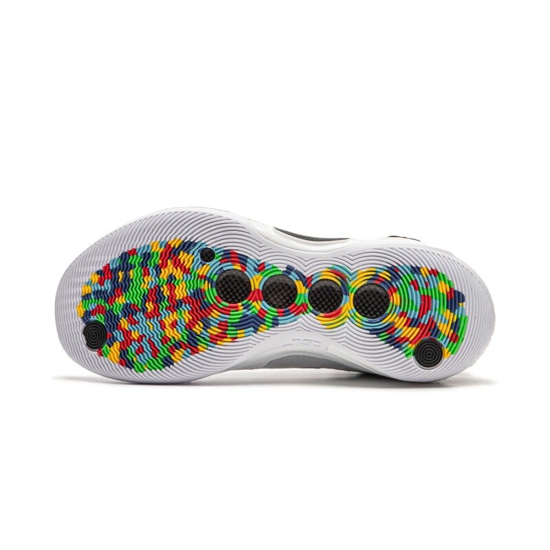 Pre-owned Li-ning Li Ning Way Of Wade 10 ‘rainbow' Men's Competition Basketball Shoe Abas083-12 In White Gray