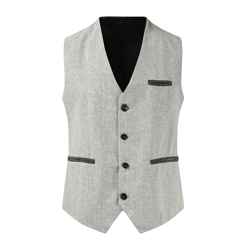 Mens Double Breasted Vest Blazer Suits Slim Formal Business Waistcoat Outcoat US