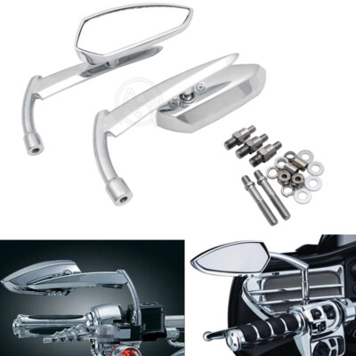 Chrome Grim Reaper Universal Custom Motorcycle Cruiser Mirrors - Free Adapters