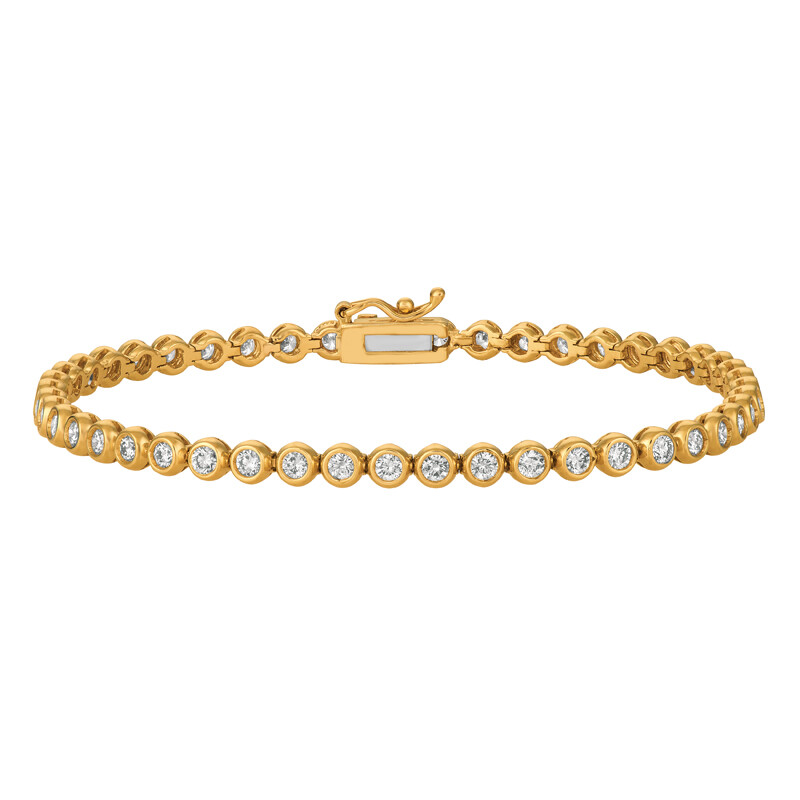 Pre-owned Morris 2.00 Carat Natural Diamond Bezel Bracelet Si 14k White Gold 7 Inches