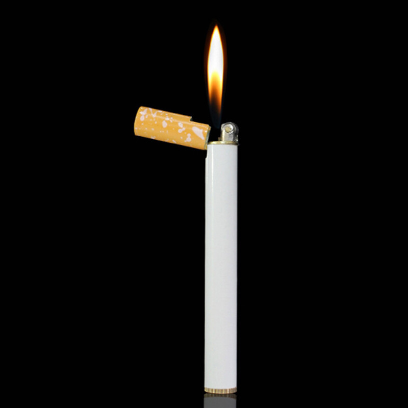 Creative Mini Metal Cigarette-shaped Butane Gas Lighter Refillable With Gas in