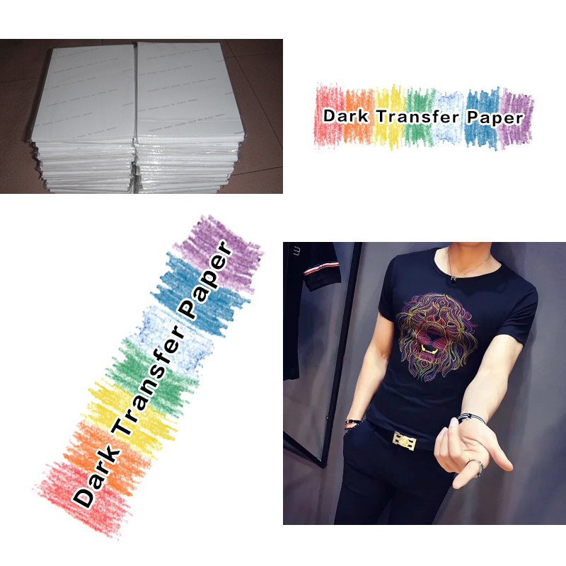 30 sheets a4 inkjet iron on heat transfer paper dark color cotton t