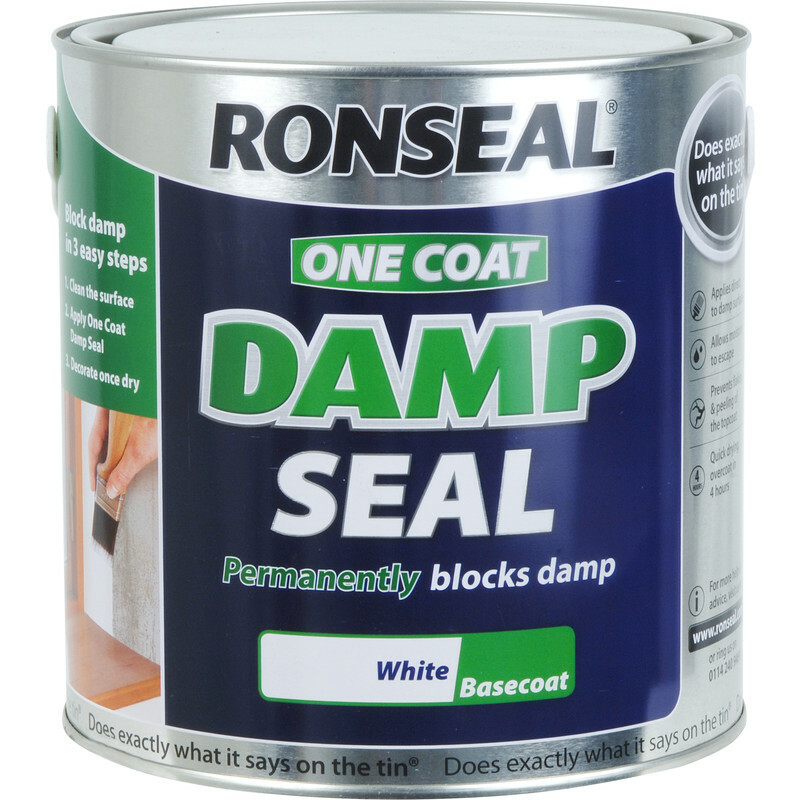 Ronseal One Coat Damp Seal Paint 2.5L White 5010214869589