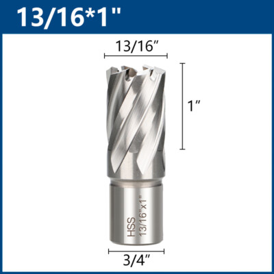 1PC HSS Annular Cutter Set HSS Magnetic Drill Bits Weldon Shank 1'' Depth